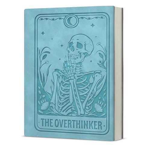Gothic Skeleton Notebook the Overthinker Tarot Card Journal Witchy Gifts for Women Men Friend Coworker-Black in Saudi Arabia