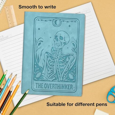 Gothic Skeleton Notebook the Overthinker Tarot Card Journal Witchy Gifts for Women Men Friend Coworker-Black in Saudi Arabia