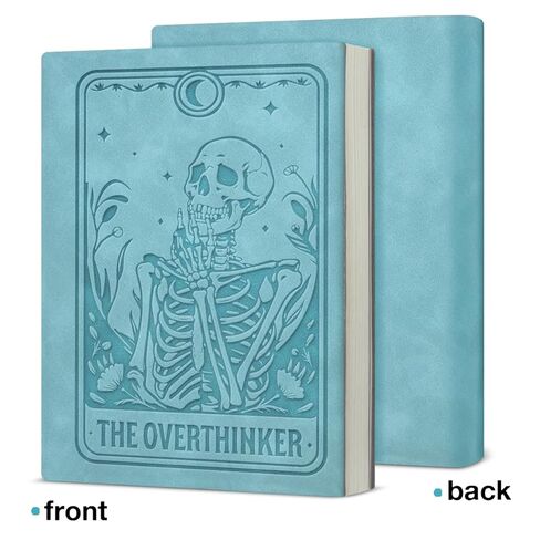 Gothic Skeleton Notebook the Overthinker Tarot Card Journal Witchy Gifts for Women Men Friend Coworker-Black in Saudi Arabia