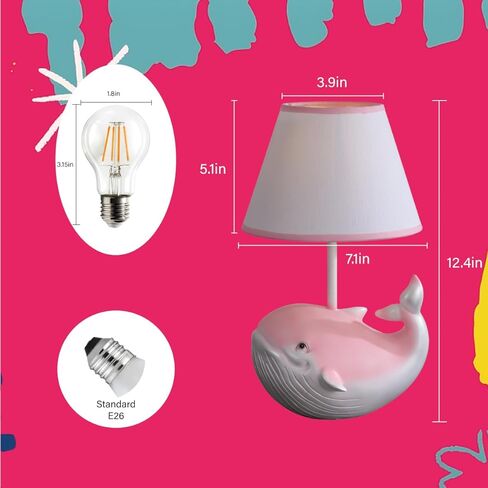 SUREYOND Unicorn Lamp for Girls,Unicorn Table Lamp,Kids Lamps for Bedrooms Girls with E26 Blub & Shade,Unicorns Gifts for Girls,Apply to Unicorn Room Decor for Girls Bedroom in Kuwait