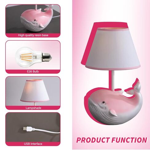 SUREYOND Unicorn Lamp for Girls,Unicorn Table Lamp,Kids Lamps for Bedrooms Girls with E26 Blub & Shade,Unicorns Gifts for Girls,Apply to Unicorn Room Decor for Girls Bedroom in Kuwait
