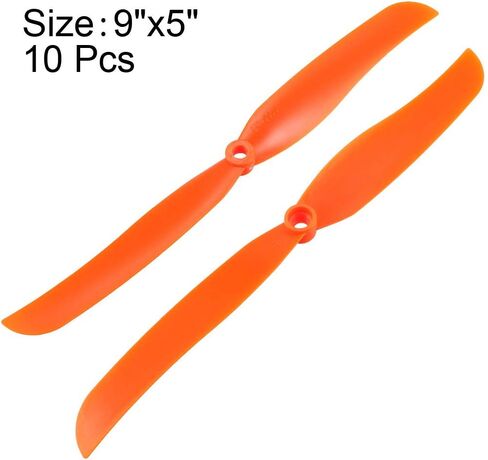 مراوح Uxcell RC CW 6035 6x3.5 بوصة 2-ريشة ثابتة الجناح للعبة الطائرة، نايلون برتقالي 10 قطع مع حلقات محول in Saudi Arabia