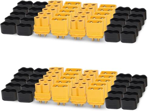 TMH 12 Pairs XT60H (XT60 Upgrade) Male Female Bullet Connectors Plugs of XT60 Sheath for Lipo Battery RC Car (12 Female + 12 Male) in Saudi Arabia