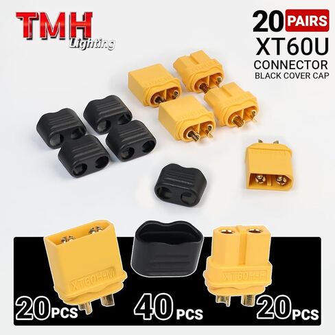 TMH 12 Pairs XT60H (XT60 Upgrade) Male Female Bullet Connectors Plugs of XT60 Sheath for Lipo Battery RC Car (12 Female + 12 Male) in Saudi Arabia