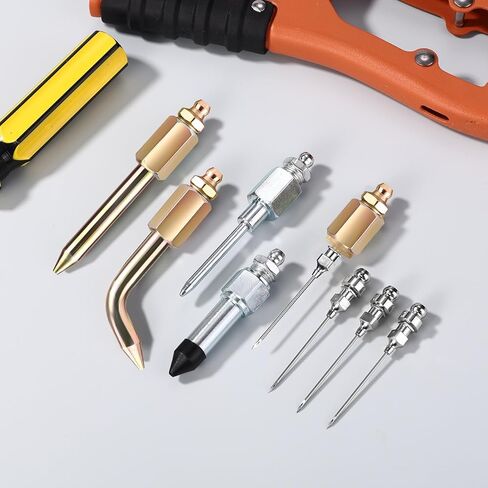 8pcs Grease Gun Accessory Kit, Including 3 Nozzles Needle Tip Dispenser Rubber Coupler Adapter Grease Needle Fittings Bent & Straight Nipple Nozzle Tool Parts for Small and Confined Spaces in Saudi Arabia