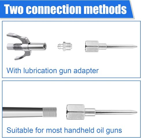 8pcs Grease Gun Accessory Kit, Including 3 Nozzles Needle Tip Dispenser Rubber Coupler Adapter Grease Needle Fittings Bent & Straight Nipple Nozzle Tool Parts for Small and Confined Spaces in Saudi Arabia