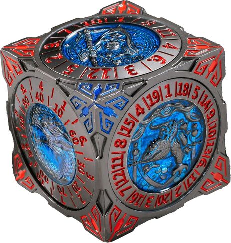 قرص نرد معدني، نرد ميكانيكي ثلاثي الأبعاد محمول 7 في 1، نرد الكل في واحد لمجموعة DND DM & Player RPG MTG in Kuwait