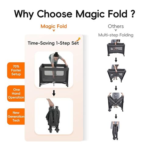 Portable Crib for Baby, Portable Baby Playpen with Detachable Bassinet and Changing Table in Kuwait