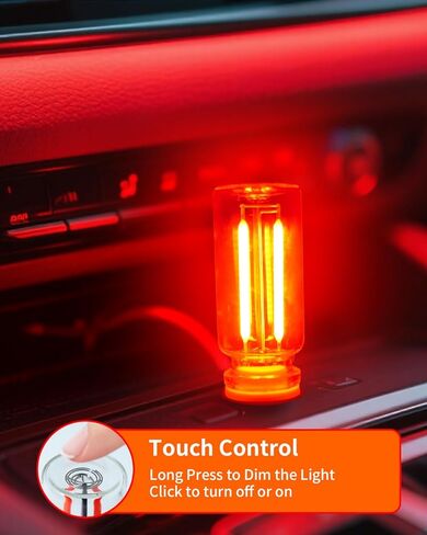 أضواء USB LED تعمل باللمس عكس الضوء الرجعية USB للسيارة، لمبة إضاءة USB صغيرة للإضاءة المحيطة لغرفة نوم السيارة وحفلات الكريسماس والتخييم في الردهة، أحمر 2 حزمة in Kuwait