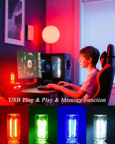 أضواء USB LED تعمل باللمس عكس الضوء الرجعية USB للسيارة، لمبة إضاءة USB صغيرة للإضاءة المحيطة لغرفة نوم السيارة وحفلات الكريسماس والتخييم في الردهة، أحمر 2 حزمة in Kuwait