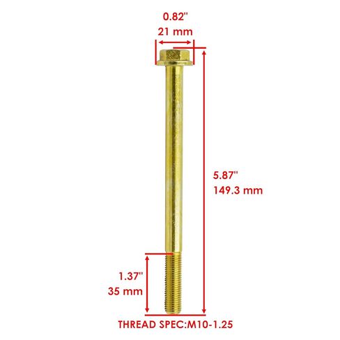 Caltric 7518562 مسمار المفصل السفلي الأيسر والأيمن متوافق مع Polaris Ranger 400 2010-2014/500 2009-2013/800 2010-2017/900 2011-2014/1000 2014-2015 M10-1.25 in Saudi Arabia