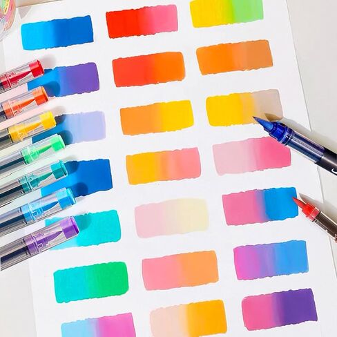Acrylic Paint Markers for Adults | 12 Colors Brush Tip | Washable Coloring Marker | Drawing Pen on Paper, Wood, Canvas | Erasable on Glass | DIY Crafts Back-to-school Art Supplies in Saudi Arabia
