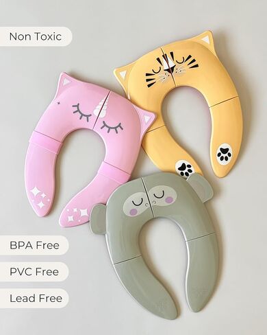 Hippypotamus Travel Potty Seat for Toddler - Pink Unicorn - Folding Potty Training Seat - Portable Toilet Seat Cover for Baby & Kids in Kuwait