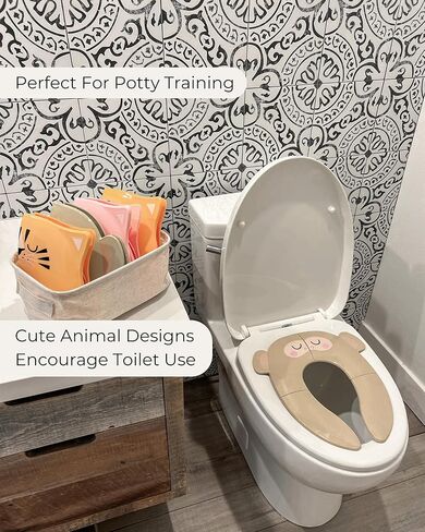 Hippypotamus Travel Potty Seat for Toddler - Pink Unicorn - Folding Potty Training Seat - Portable Toilet Seat Cover for Baby & Kids in Kuwait
