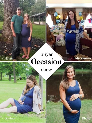 فستان Liu & Qu للسيدات بدون أكمام للحمل من الجانب مكشكش للارتداء اليومي أو حمام الطفل in Kuwait