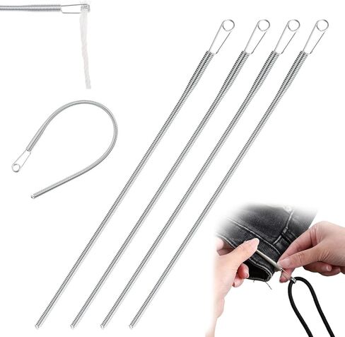 4 PCS Spring Drawstring Threader, Flexible and Elastic Drawstring Threader Tool DIY Rope Sewing Tool Clip Hoodie String Replacement Drawst Puller for Sweatpants Shorts Jackets Coat in Saudi Arabia