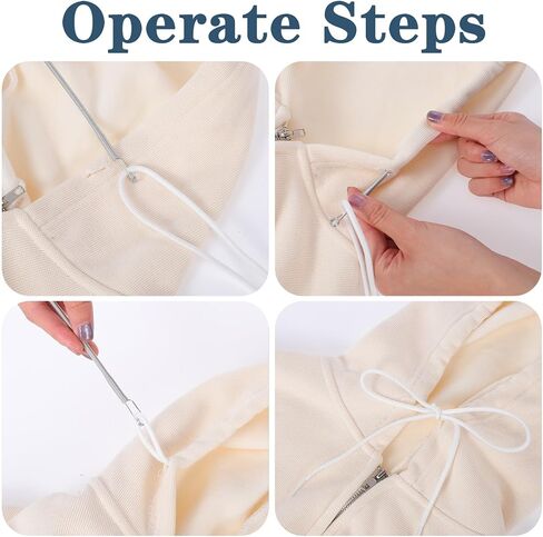 4 PCS Spring Drawstring Threader, Flexible and Elastic Drawstring Threader Tool DIY Rope Sewing Tool Clip Hoodie String Replacement Drawst Puller for Sweatpants Shorts Jackets Coat in Saudi Arabia