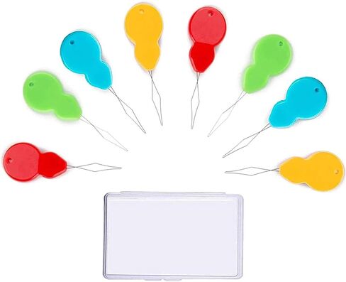 مجموعة أدوات الخياطة المكونة من 30 قطعة: خيوط إبرة بلاستيكية على شكل قرع وإبر متنوعة للخياطة اليدوية والآلة، 4 ألوان، صندوق تخزين شفاف in Saudi Arabia