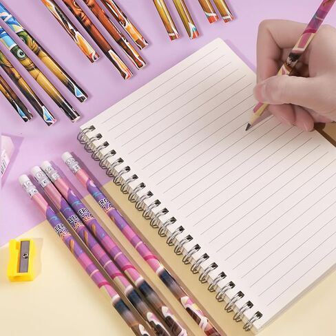 100 قطعة من أقلام الرصاص الخشبية الإيطالية ذات التصميم الإبداعي، أقلام رصاص مستديرة ملونة مع ممحاة علوية لعيد الميلاد، حقيبة هدايا كبيرة الحجم لأنشطة تعلم الرسم المكتبي in Kuwait
