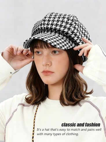 Nanwansu Women's Newsboy Cap Retro Plaid Octagonal Hat Outdoor Sun Hats Casual Cap Painter Hat for Women Paperboy Beret Caps in Kuwait