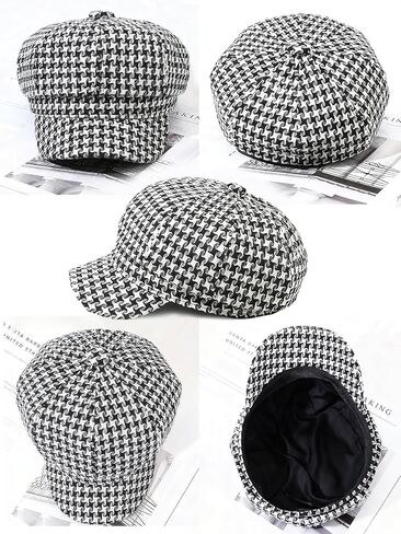 Nanwansu Women's Newsboy Cap Retro Plaid Octagonal Hat Outdoor Sun Hats Casual Cap Painter Hat for Women Paperboy Beret Caps in Kuwait
