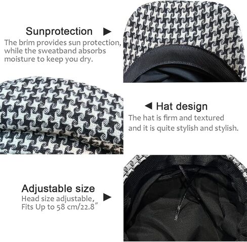 Nanwansu Women's Newsboy Cap Retro Plaid Octagonal Hat Outdoor Sun Hats Casual Cap Painter Hat for Women Paperboy Beret Caps in Kuwait