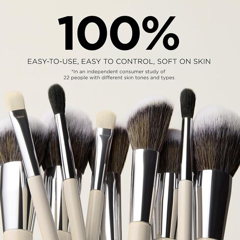 HALEYS Brilliant Powder Brush, Soft, Streak-free, Perfect Blending, Buff, Blurs, Smooths, Control, Precision, Complexion tools, For powder, setting powder, blush, Vegan, Cruelty-free, Sustainable Wood in Kuwait