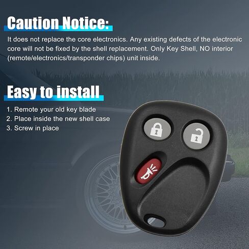 uxcell New 3 Buttons Key Shell Only Case Keyless Entry Fob Remote Control Case Replacement 21997127 for Cadillac for Chevrolet for GMC for Hummer in Saudi Arabia