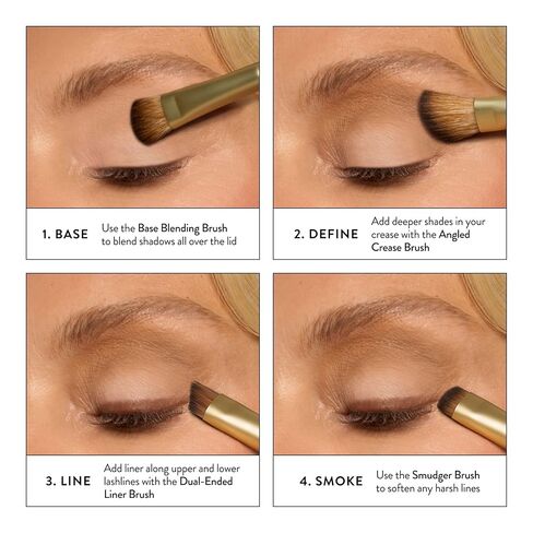 لورا جيلر نيويورك فرشاة كابوكي سوداء قابلة للسحب لمكياج الوجه السائل والكريمي والبودرة مع مقبض من الالومنيوم in Kuwait