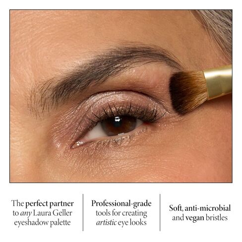 لورا جيلر نيويورك فرشاة كابوكي سوداء قابلة للسحب لمكياج الوجه السائل والكريمي والبودرة مع مقبض من الالومنيوم in Kuwait