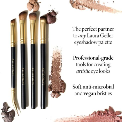 لورا جيلر نيويورك فرشاة كابوكي سوداء قابلة للسحب لمكياج الوجه السائل والكريمي والبودرة مع مقبض من الالومنيوم in Kuwait