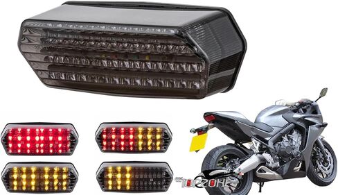 TOPZONE متوافق مع هوندا 2014-2020 GROM125 / MSX125؛ 2014-2016 CBR650 CBR650F; مصباح خلفي LED للفرامل + مؤشر إشارة الانعطاف المدمج (دخان) in Saudi Arabia