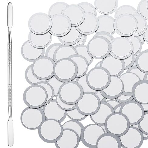 Sumind 101 Pieces Metal Stickers for Eyeshadow Palette Set, Includes 1 Makeup Depotting Tool, 50 Pieces Square Adhesive Empty Palette Metal Stickers and 50 Pieces Round Makeup Colorful Palette Sticker in Saudi Arabia