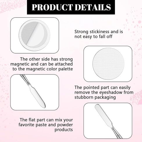 Sumind 101 Pieces Metal Stickers for Eyeshadow Palette Set, Includes 1 Makeup Depotting Tool, 50 Pieces Square Adhesive Empty Palette Metal Stickers and 50 Pieces Round Makeup Colorful Palette Sticker in Saudi Arabia