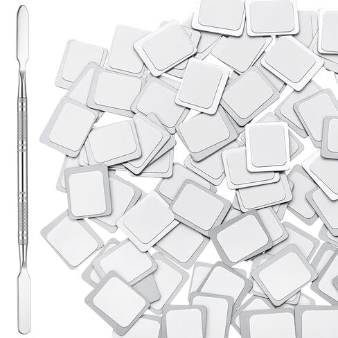 Sumind 101 Pieces Metal Stickers for Eyeshadow Palette Set, Includes 1 Makeup Depotting Tool, 50 Pieces Square Adhesive Empty Palette Metal Stickers and 50 Pieces Round Makeup Colorful Palette Sticker in Saudi Arabia