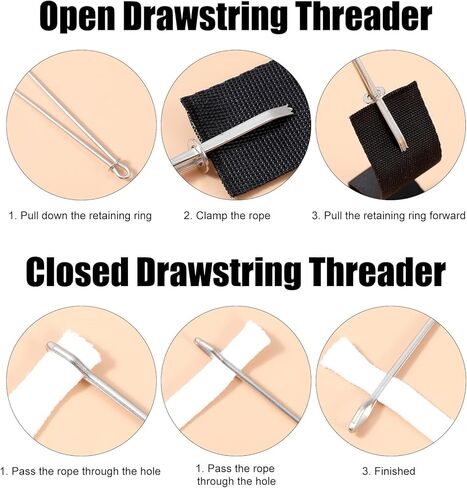 6Pcs Bodkin Sewing Tool, Replacement Drawstring Threader ToolAuxiliary Threader Clip for Hoodies Shorts Pants, Easy to Use Sewing Clips & Auxiliary Clips for DIY Projects, Silver in Kuwait