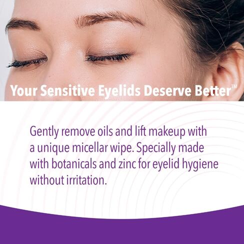 iVIZIA Eyelid Cleansing Wipes for Sensitive Eyelid Cleansing, Preservative-Free, Micellar, No Rinse, Gentle Eye Makeup Remover, 20 Sterile Single-Use Wipes for Eyelids in Kuwait