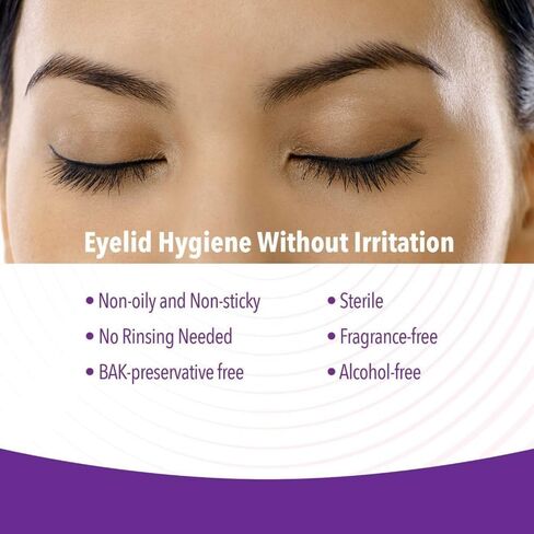 iVIZIA Eyelid Cleansing Wipes for Sensitive Eyelid Cleansing, Preservative-Free, Micellar, No Rinse, Gentle Eye Makeup Remover, 20 Sterile Single-Use Wipes for Eyelids in Kuwait