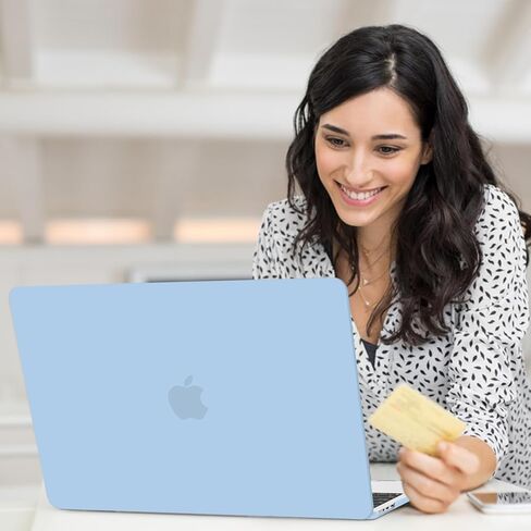 جراب AKIT متوافق مع جهاز MacBook Air 15 بوصة 2025 2024 2023 M4 M3 M2 A3241 A3114 A2941، [رفيع للغاية] [مطابقة الألوان الرسمية] جراب صلب + واقي شاشة + غطاء لوحة مفاتيح لجهاز Mac Air 15 بوصة، أزرق سماوي in Kuwait
