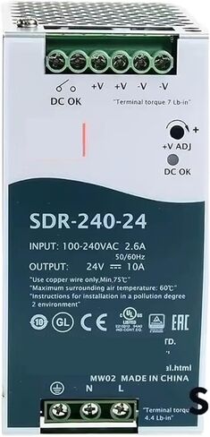 1pcs SDR-240 Series SDR-240-24 SDR-240-48 240W Single Output Industrial DIN Rail Model with PFC Power Supply(SDR-240-48) in Saudi Arabia