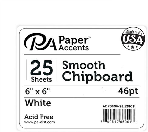 Chipboard 6x6 1X Heavy 46pt 25pcPk White in Kuwait