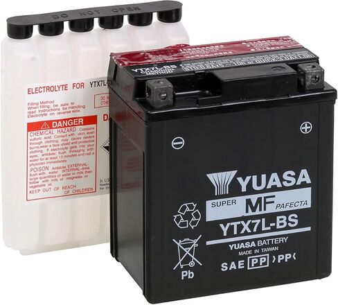 Yuasa تايوان YTX7L-BS 12V بطارية AGM خالية من الصيانة مع حزمة حمض - بديل موثوق للدراجات النارية، سكوتر، ATV، Powersport in Saudi Arabia