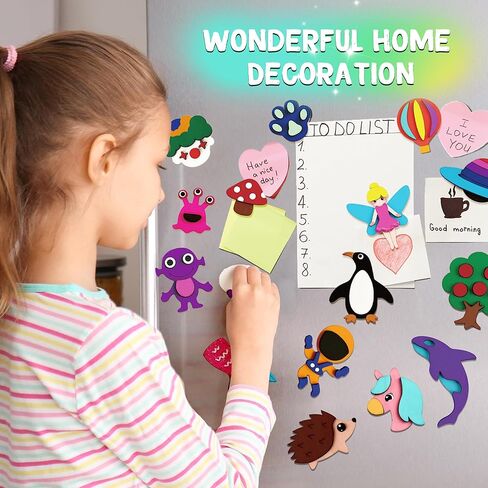 Byncceh DIY Wooden Magnets,40 pcs Magic Magnetic Paint Set, Wood Arts and Crafts Painting Kit for Kids, Make Your Own Fridge Magnets Craft Kits Party Favors Gifts Toys for Girls Boys Ages 6-8 8-12 in Saudi Arabia