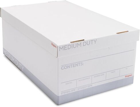 Staples Medium Duty File Box, Lift Off Lid, Legal, White/Gray, 12/Carton in Saudi Arabia