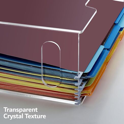 Acrylic File Organizer Box with Handles, Portable Letter Size Hanging File Folder Box, Desktop Filing Organizer for Home, Office - 1 Pack in Saudi Arabia