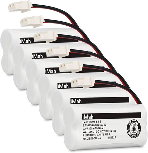 iMah BT162342 BT262342 Cordless Phone Batteries Compatible with BT183342 BT283342 BT166342 BT266342 VTech CS6114 CS6419 CS6719 AT&T EL52300 CL80111 Handset Telephone (Pack of 2) in Kuwait