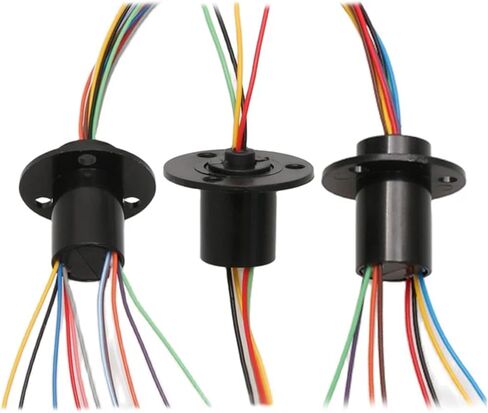 1pc 2/4/6/8/12/18 Channel Micro Rotate Slip Ring 2A Diameter 12.5mm for RC Excavator Model DIY PTZ Gimbal Electric Collector Rings(Dia.12.5mm 6CH 2A) in Kuwait