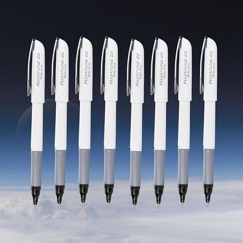 Pentel Floatune Rollerball، نقطة متوسطة 0.8 مم، حبر أسود، عبوة من 8 أقلام (BY108PF8A) in Kuwait