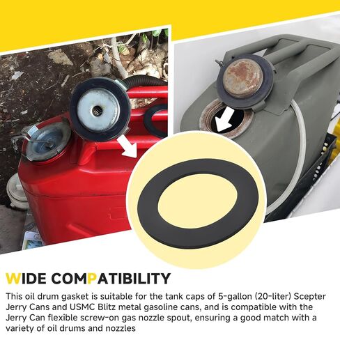 2 حزمة من حشوات جيري كان مطاطية، 3.35 بوصة (85.2 ملم) خارجي، 2.25 بوصة (57.1 ملم) داخلي - غسالات إغلاق متوافقة مع 5 جالون صولجان وعلب USMC Blitz in Kuwait