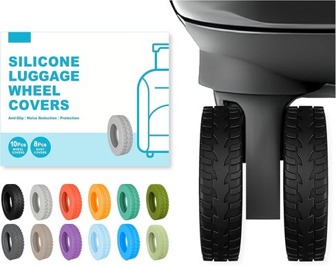 10-Pack Upgrade Luggage Wheel Covers, Silicone Protective Covers for 2-2.4" Suitcases Spinner Wheel, Wear-Resistant, Anti-Noise, Thickened Protector, Travel Accessories (Baby Blue) in Saudi Arabia